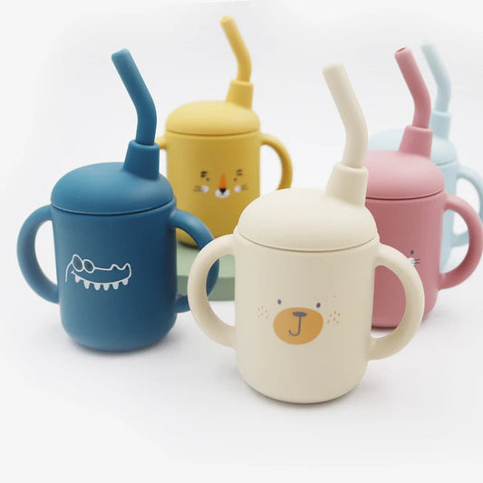 Gobelet Enfant en Silicone avec Paille BabyMiam